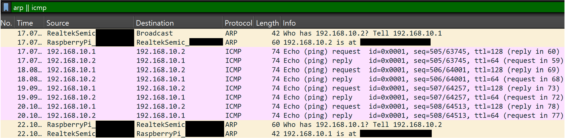 ICMP 캡처